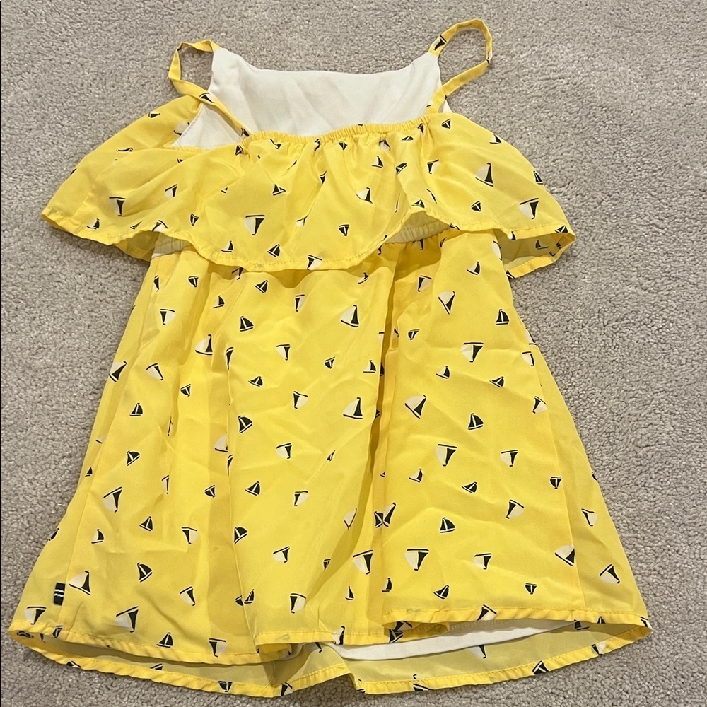 Like 🆕 NAUTICA Yellow Sundress with Sail boat Print. 4T - Picture 3 of 5